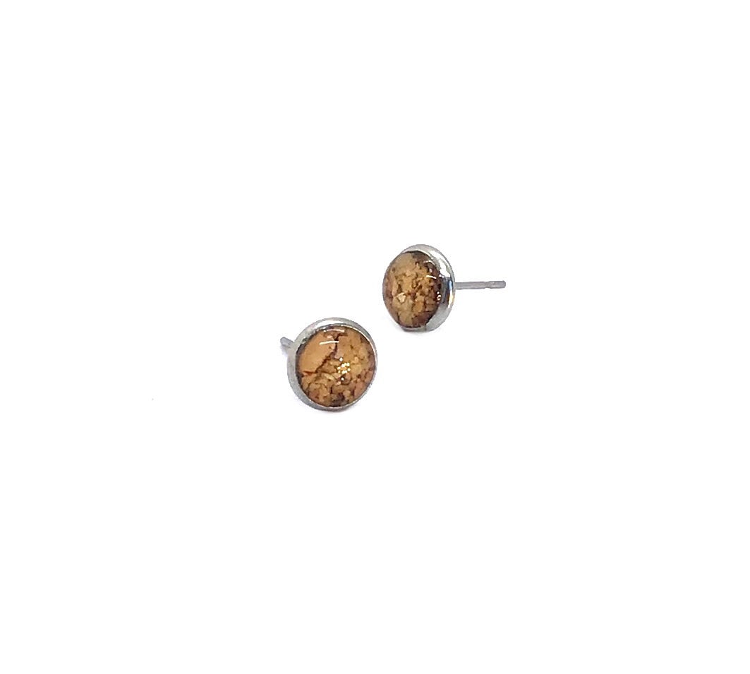 Wine cork earring studs