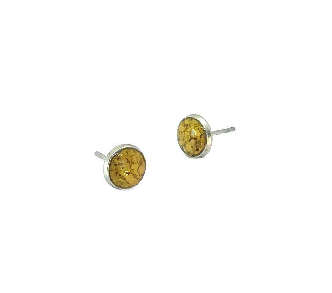 Wine cork earring studs