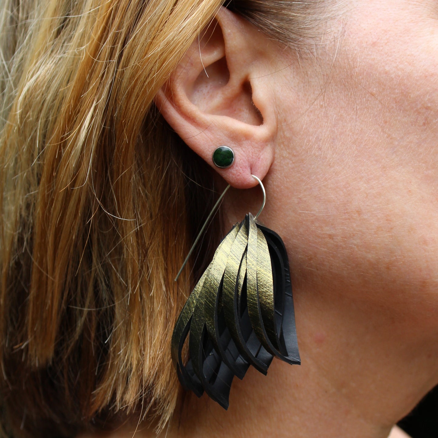 Inner tube earrings 'Angel Wings'