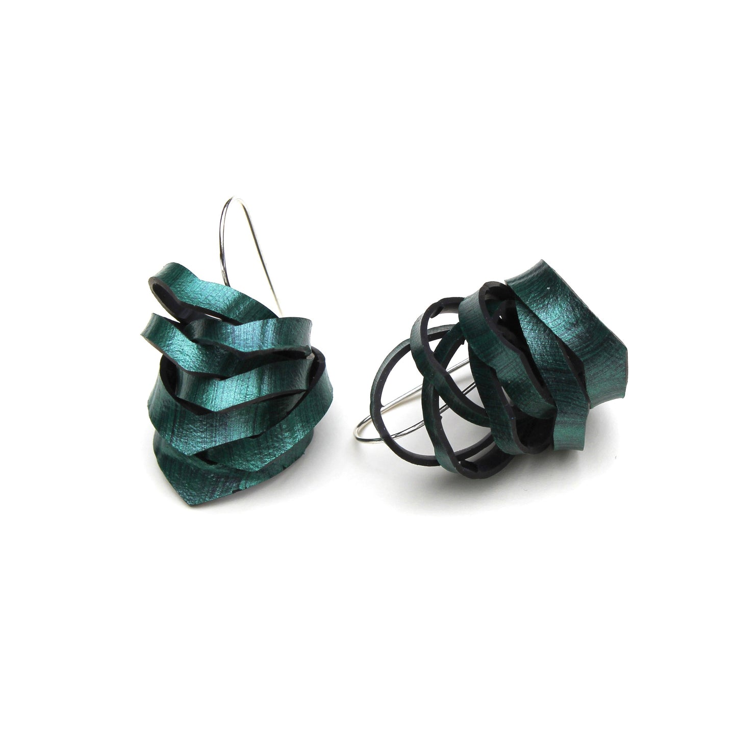 Painted bicycle inner tube earrings