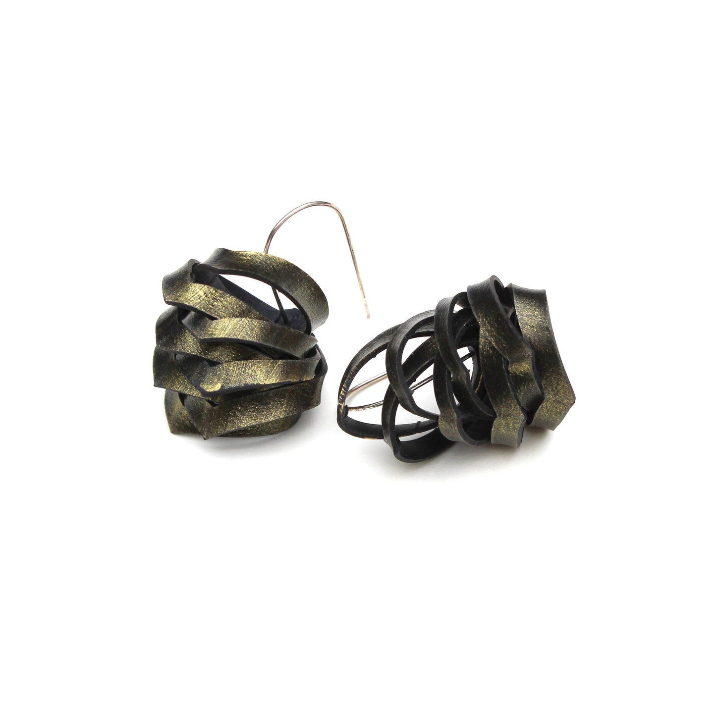 Painted bicycle inner tube earrings