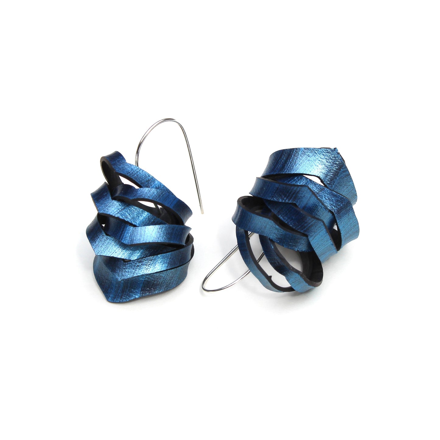 Painted bicycle inner tube earrings