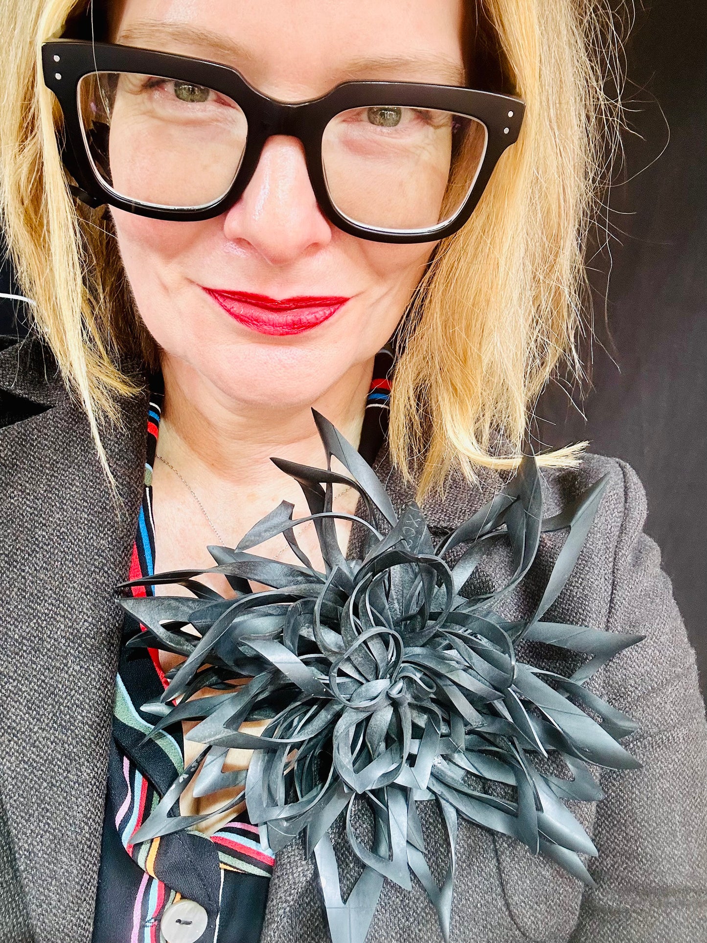 Upcycled bicycle inner tube rubber corsage